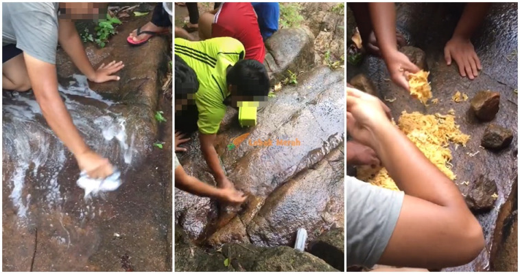 fi makan maggi atas batu