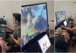 guru lelaki mengajap pdpr sambil main dota