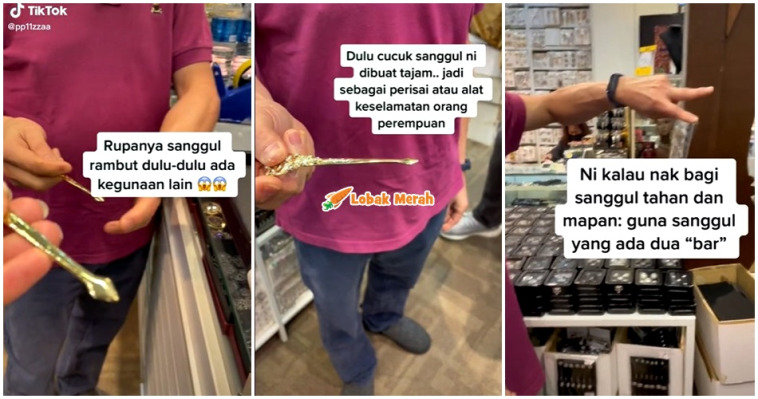 cucuk sanggul diguna sebagai perisai