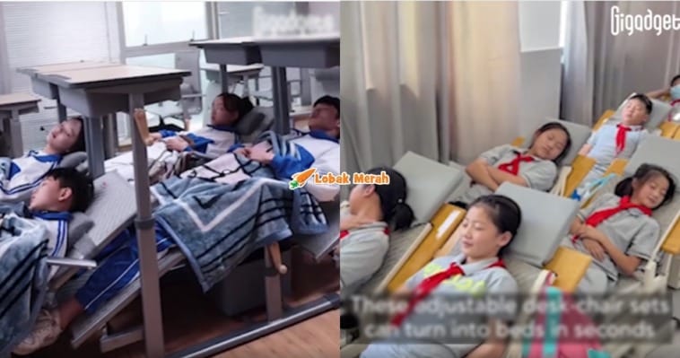 f2 meja kerusi sekolah pelajar tidur