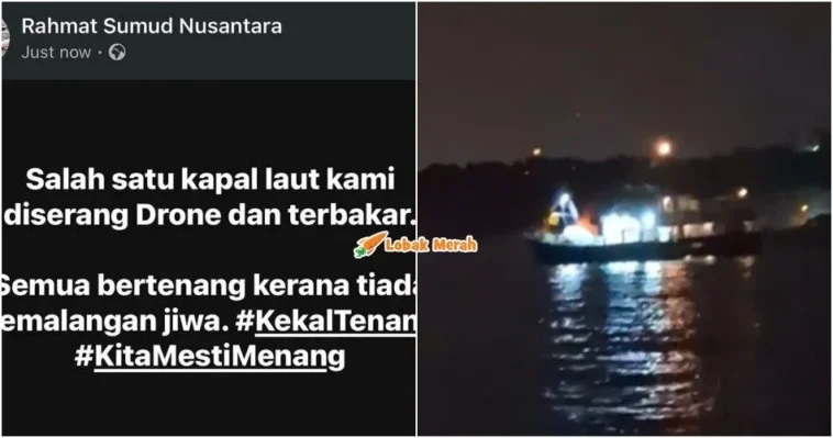 kapal global sumud flotilla dron serang