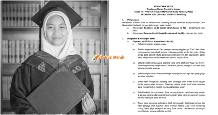 saksi zara qairina realiti asrama